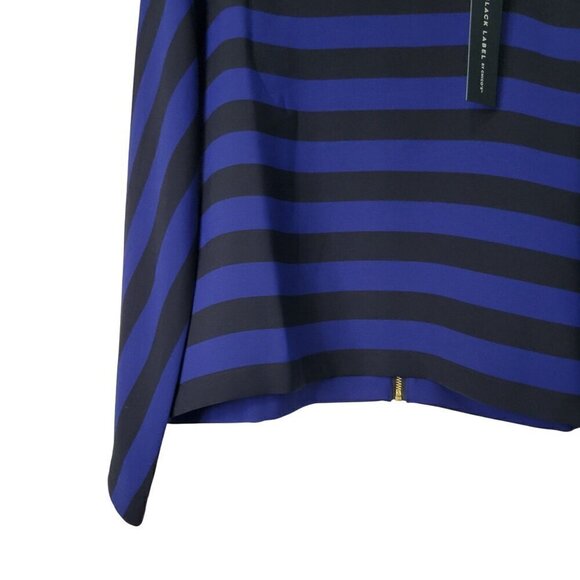 NWT Chico's Black Label Miter Stripe Top Blouse Black & Royal Blue Size S (0) - Picture 7 of 13
